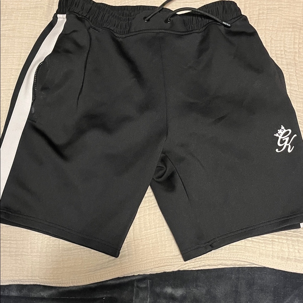 GK Black and White Athletic Men's Shorts